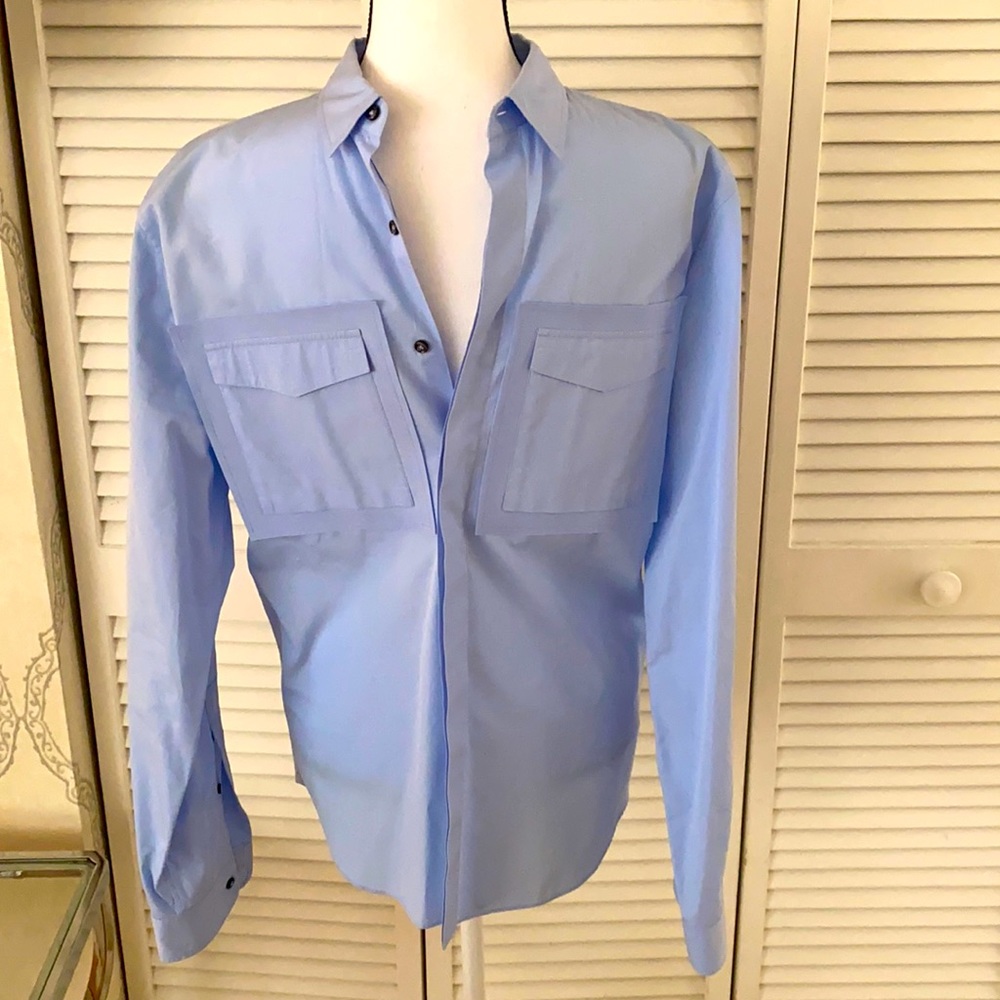 Valentino light blue structured pockets